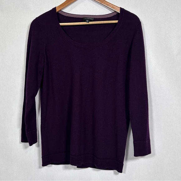 The Limited Lightweight Wool Blend Purple Sweater - Picture 2 of 10